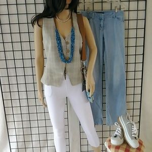 SALE! Giorgio Armani Beige Wool Blend Plaid Vest